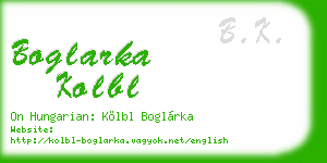 boglarka kolbl business card